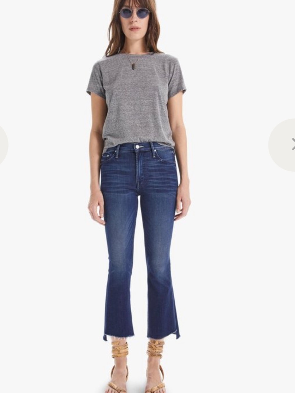 Mother The Insider Crop Step Fray in Tongue and Chic